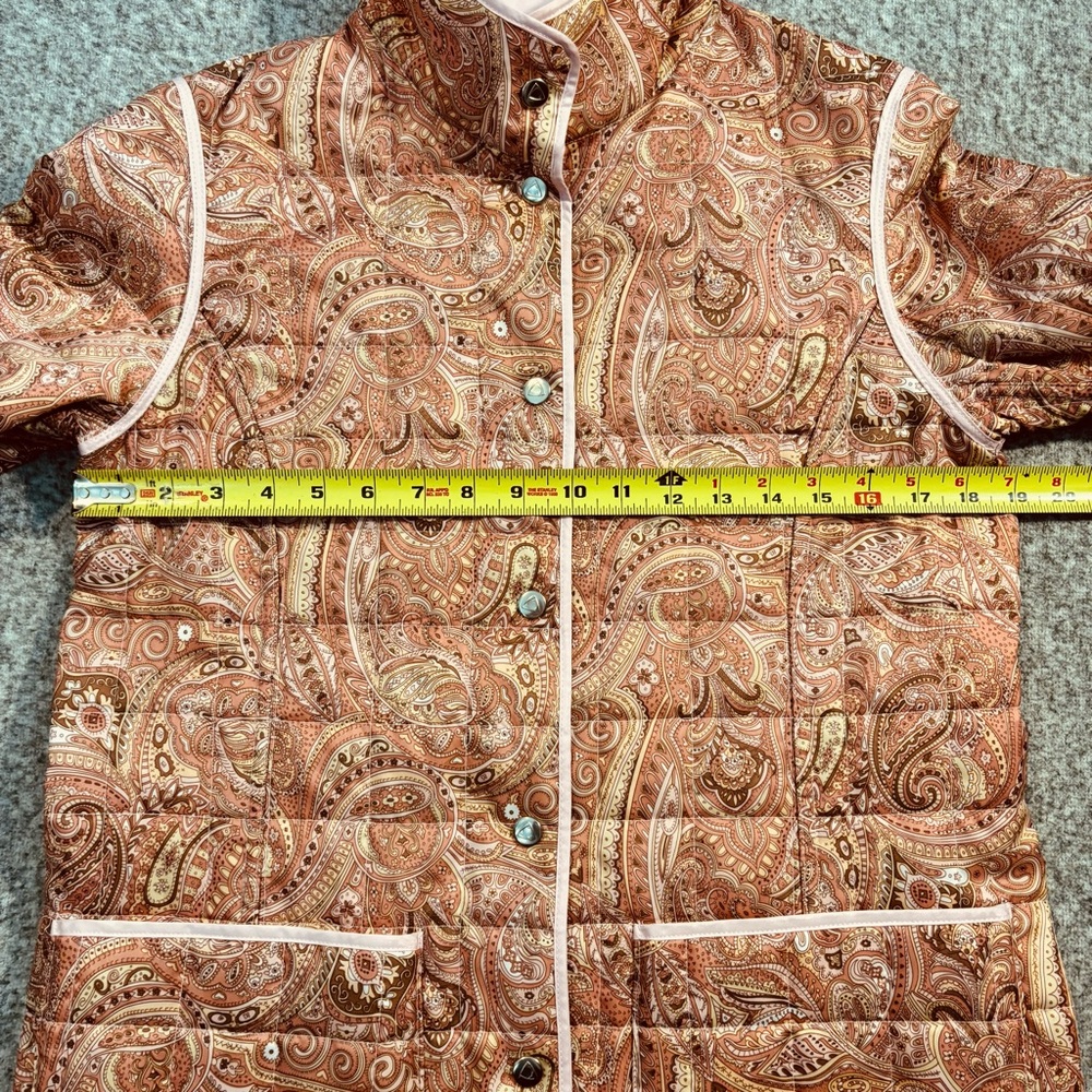 Liz Claiborne Women’s Small Reversible Quilted Jacket Pink Paisley - Picture 6 of 8